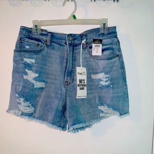 High waisted ripped shorts